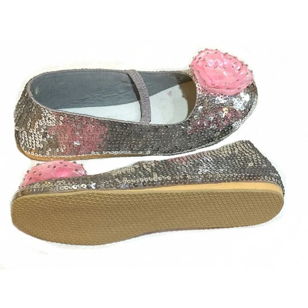 Silver & Pink Super Cute Ballerina‎ Flats Girls 4Inf 5Inf 6Inf 2yth 3Yth 4Yth